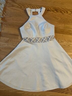 My Michelle White Strapless Dress with Subtle Sweetheart Neckline
